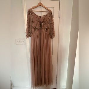 Embellished Kimono Mesh Maxi